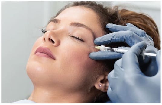 Woman getting a Botox injection